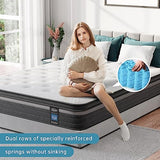 TeQsli Gel Individually Pocket Sprung King Mattress 5FT with Soft Fabric, 10 Inch Hybrid Mattress King for Pressure & Back Pain Relief, Medium Firm Mattress in a Box-150x200x25cm TeQsli