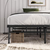Zinus Justin Double Bed frame - Bed 135x190 cm - 36cm Height - Metal bed frame with Underbed storage and steel slat support - Black ZINUS