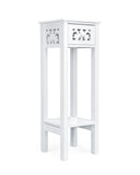 woodluv Bedside Table, Side Table, Tall Telephone Table, Drawer Storage unit, End Table, for Bedroom, Living Room - White woodluv