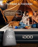 iDOO Single Air Bed, Inflatable Mattress with Built-in Electric Pump, 3 Mins Quick Self-Inflation/Deflation Guest Air Mattress, Blow Up Camping Bed for Home Portable Travel 190x100x46cm 250kg MAX iDOO