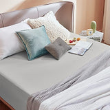 Bedsure King Size Fitted Sheets - Bed Sheets Extra Deep Pocket 16 inch (40 cm) made of Soft Brushed Microfiber for Kingsize Bed, Grey, 150x200cm Bedsure