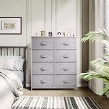 YITAHOME Chest of Drawers with 8 Drawers,Bedroom Drawers, Fabric Dresser with Wood Top,Drawer storage unit for for Bedroom, Living room, Kids room,Light Grey YITAHOME
