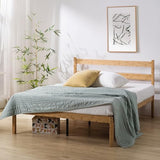 Zinus Ellie Double Bed frame - Bed 135x190 cm -35 cm Height with Underbed storage - Bamboo and Wood Platform Bed frame with Headboard - Brown ZINUS