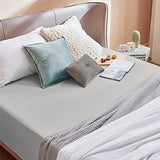 Bedsure King Size Fitted Sheets - Bed Sheets Extra Deep Pocket 16 inch (40 cm) made of Soft Brushed Microfiber for Kingsize Bed, Grey, 150x200cm Bedsure