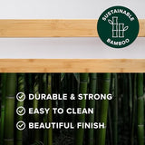 Zinus Ellie Double Bed frame - Bed 135x190 cm -35 cm Height with Underbed storage - Bamboo and Wood Platform Bed frame with Headboard - Brown ZINUS