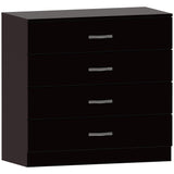 Vida Designs Riano 4 Piece Bedroom furniture Set, 2 x 1 Drawer Bedside cabinets, 4 Drawer Chest of Drawer & 2 Door Wardrobe (Black) Vida Designs