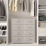 YITAHOME Chest of Drawers with 8 Drawers,Bedroom Drawers, Fabric Dresser with Wood Top,Drawer storage unit for for Bedroom, Living room, Kids room,Light Grey YITAHOME