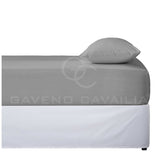 Microfiber Fitted Sheet Double - Plain Dyed Bedding Sheet - Grey Bottom Bed Sheet Super Dreamer