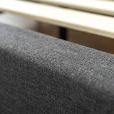 Zinus Dachelle King size Bed frame - Bed 150x200 cm - 35 cm Height - Upholstered Platform Bed frame with Wood slat support - Dark Grey ZINUS