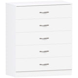 Vida Designs White Chest of Drawers, 5 Drawer With Metal Handles and Runners, Unique Anti-Bowing Drawer Support, Riano Bedroom Furniture Vida Designs