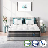 TeQsli Gel Individually Pocket Sprung King Mattress 5FT with Soft Fabric, 10 Inch Hybrid Mattress King for Pressure & Back Pain Relief, Medium Firm Mattress in a Box-150x200x25cm TeQsli