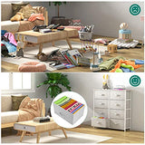 YITAHOME Chest of Drawers with 8 Drawers,Bedroom Drawers, Fabric Dresser with Wood Top,Drawer storage unit for for Bedroom, Living room, Kids room,Light Grey YITAHOME