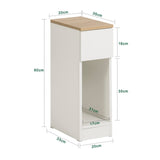 SoBuy FBT111-WN, Bedside Table Nightstand Side Table End Table Sofa Table Telephone Table Lamp Table with Drawer, White & Natural SoBuy
