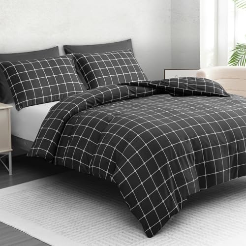 LAZZARO Printed Double Duvet Cover Sets 3 pcs with Zipper Closure + 2 Pillowcases - Ultra Soft Hypoallergenic Microfiber Quilt Cover Bedding Sets 200 x 200 cm lazzaro home feel the difference