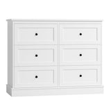 FOREHILL Bedroom Chest of Drawers White Storage Cabinet with 6 Drawers White Sideboard Dresser Drawers for Living Room Hallway 108x40x87cm FOREHILL