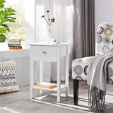 Yaheetech White Bedside Tables Set of 2PCs, Small Side Tables With Drawer, Wooden Nightstands Storage Unit with Shelf for Living Room & Bedroom, 30x40x61cm Yaheetech