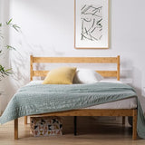 Zinus Ellie Double Bed frame - Bed 135x190 cm -35 cm Height with Underbed storage - Bamboo and Wood Platform Bed frame with Headboard - Brown ZINUS