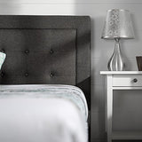 Zinus Dachelle King size Bed frame - Bed 150x200 cm - 35 cm Height - Upholstered Platform Bed frame with Wood slat support - Dark Grey ZINUS
