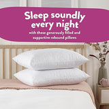 Slumberdown Hotel Quality Pillows 4 Pack - Bouncy Firm Support Side Sleeper Pillow for Neck, Back & Shoulder Pain Relief - Comfy, Soft Touch Quilted Cover, Hypoallergenic, Made in the UK (48 x 74cm) Slumberdown