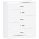 Vida Designs White Chest of Drawers, 5 Drawer With Metal Handles and Runners, Unique Anti-Bowing Drawer Support, Riano Bedroom Furniture Vida Designs