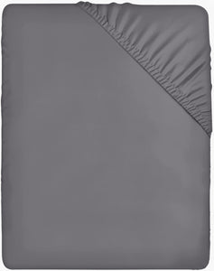 Utopia Bedding Fitted Sheet Double, Grey - Deep Pocket 14 inch (35 cm) - Easy Care - Soft Brushed Microfibre Fabric - Shrinkage and Fade Resistant - Bottom Sheet Utopia Bedding