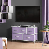 Sorbus Kids Dresser with 5 Drawers - Storage Chest Organizer Unit with Steel Frame, Wood Top, Easy Pull Fabric Bins - Long Wide TV Stand for Bedroom Furniture, Hallway, Closet & Office Organization Sorbus