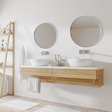 ANDY STAR Round Bathroom Mirror, 24’’ Polished Chrome Round Bathroom Mirrors in Stainless Steel Metal Frame 1" Deep Set Design ANDY STAR