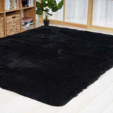 CHOSHOME Black Rugs for Living Room Super Soft Anti Slip Rug Bedroom Rugs Large Rugs Fluffy Rugs Velvet Shag Carpet Modern Indoor Large Fluffy Area Rugs Shaggy Rugs (Black, 120x180cm) CHOSHOME