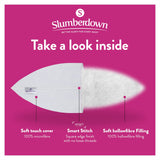 Slumberdown Cosy Nights Pillows 2 Pack - Medium Support Back Sleeper Pillows for Back Pain Relief - Comfortable, Hypoallergenic, UK Standard Size (48cm x 74cm) Slumberdown