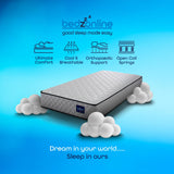BEDZONLINE Hybrid Memory Foam & Spring Mattress - 4ft6 Double | 20cm Thick Hydro Memory Foam & Spring Coil Mattress | Body Support, Spinal Alignment & Pressure Relief | UK Made & Hypoallergenic BEDZONLINE