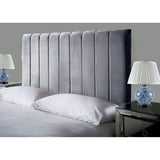 Affordable Luxury Portland Lined Headboards in Elegant Plush Velvet Fabric, for Divan Beds, Bedroom and Hotel Furniture (4FT Small Double- Height 24", Grey) Generic