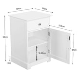 Yaheetech White Bedside Table with Cupboard, Modern Bedside Cabinet with Lid & Drawer, Wooden Side Table End Table Storage Unit for Living Room/Bedroom/Hallway/Office Yaheetech