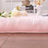 Cumay Super Soft Fluffy Faux Sheepskin Bedside Rugs, Shaggy Silky Plush Carpet For Bedrooms Rugs Living Room Kids Rooms Decor(23.6 x 35.4 inch, Pink) Cumay