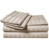 MOONLIGHT20015 Duvet Cover Sets Hotel Quality Stripes Satin Bedding Sets with Pillowcase, Reversible Hypoallergenic Soft Breathable Bed Covers (Beige, Single) MOONLIGHT20015