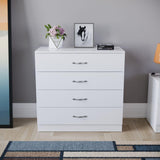 Vida Designs White Chest of Drawers, 4 Drawer With Metal Handles & Runners, Unique Anti-Bowing Drawer Support, Riano Bedroom Furniture Vida Designs