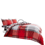 GC GAVENO CAVAILIA Checkered Duvet Cover + Pillow Cases | Poycotton King Size Bedding (230x220 cm) | Soft Bed Covers Red GC GAVENO CAVAILIA