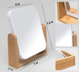 YEAKE Vanity Makeup Mirror with Natural Bamboo Stand,8 Inch 1X/3X Magnification Double Sided 360 Degree Swivel Magnifying Mirror,Portable Table Desk Countertop Mirror Bathroom Shaving Make Up Mirror YEAKE