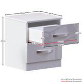 Movian Amazon Brand High Gloss Bedside Cabinet White, 2 Drawer With Metal Handles and Runners, Unique Anti-Bowing Drawer Support, Bedroom Furniture Movian