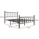 JURMERRY Double Metal Bed Frame Modern Style with Headboard and Footboard Heavy Duty No Box Spring Needed, Noise Free,Black JURMERRY