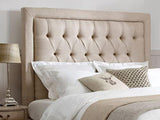 mm08enn BEAUTIFUL LUXURY SPEICAL BEDWORTH HEADBOARD WITH MATCHING BUTTONS IN LINEN FABRIC IN 30" HEIGHT (4ft6 double, beige) mm08enn