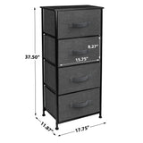 iLieber Dresser with 4 Drawers - Tall Storage Tower Unit Organiser for Bedroom, Hallway, Closet, College Dorm - Chest Drawer for Clothes, Steel Frame, Wood Top, Easy Pull Fabric Bins (Black/Charcoal) Sorbus