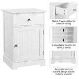 Yaheetech White Bedside Table with Cupboard, Modern Bedside Cabinet with Lid & Drawer, Wooden Side Table End Table Storage Unit for Living Room/Bedroom/Hallway/Office Yaheetech
