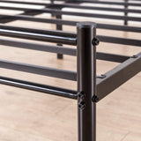 Zinus Geraldine Double Bed frame - Bed 135x190 cm - 28cm Height - Metal Platform Bed frame with Headboard and Footboard - Black ZINUS