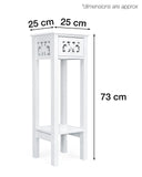 woodluv Bedside Table, Side Table, Tall Telephone Table, Drawer Storage unit, End Table, for Bedroom, Living Room - White woodluv