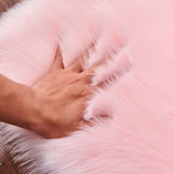 Cumay Super Soft Fluffy Faux Sheepskin Bedside Rugs, Shaggy Silky Plush Carpet For Bedrooms Rugs Living Room Kids Rooms Decor(23.6 x 35.4 inch, Pink) Cumay