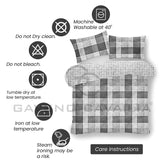 GC GAVENO CAVAILIA Checkered Duvet Cover King Size (230cm x 220cm) | Polycotton Bedding Sets King Size | Washable Linen | Grey GC GAVENO CAVAILIA