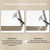LOAAO 36”X36” Bronze Bathroom Mirrors for Vanity, Rounded Rectangle Brushed Bronze Metal Frame Mirror, Anti-Rust, Tempered Glass, Hangs Horizontally or Vertically LOAAO