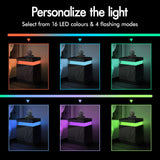 ELFORDSON LED Bedside Table with 2 Drawers and 1 Top Drawer, Bedside Cabinet with 4-side High Gloss, 16 RGB LED Colours, Side Table Nightstand for Bedroom Living Room Home Furniture, Black ELFORDSON