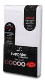 Sapphire Collection Luxury 100% Egyptian Cotton Duvet Quilt Cover & Pillowcase Bedding Set (White, Single) Sapphire Collection