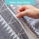 Lekesky Duvet Cover Double Size, Comforter Covers with Chic Triangle Pattern, Ultra Soft 100% Washed Microfiber Breathable Bedding Set (1 Comforter Cover 200x200cm +2 Pillow Cases), Grey Lekesky